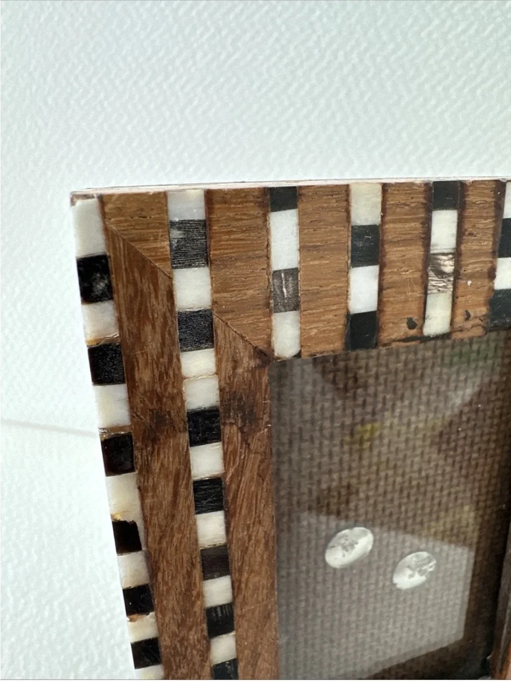 2 Mini Two's Company Mosaic MARQUETRY Wood Picture Frame